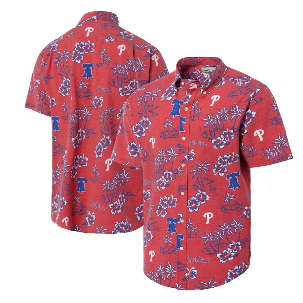 Reyn Spooner Philadelphia Phillies Shirt L Genuine MLB Baseball Aloha Hawaiian